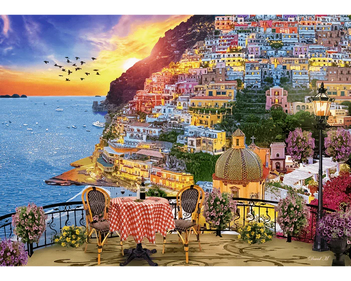 Positano al Atardecer, Italia: 1000 Piezas Ravensburger