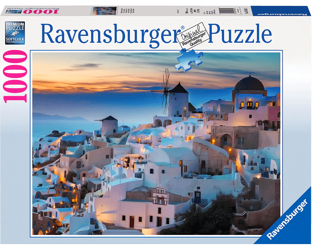 Santorini Atardecer: 1000 Piezas Ravensburger
