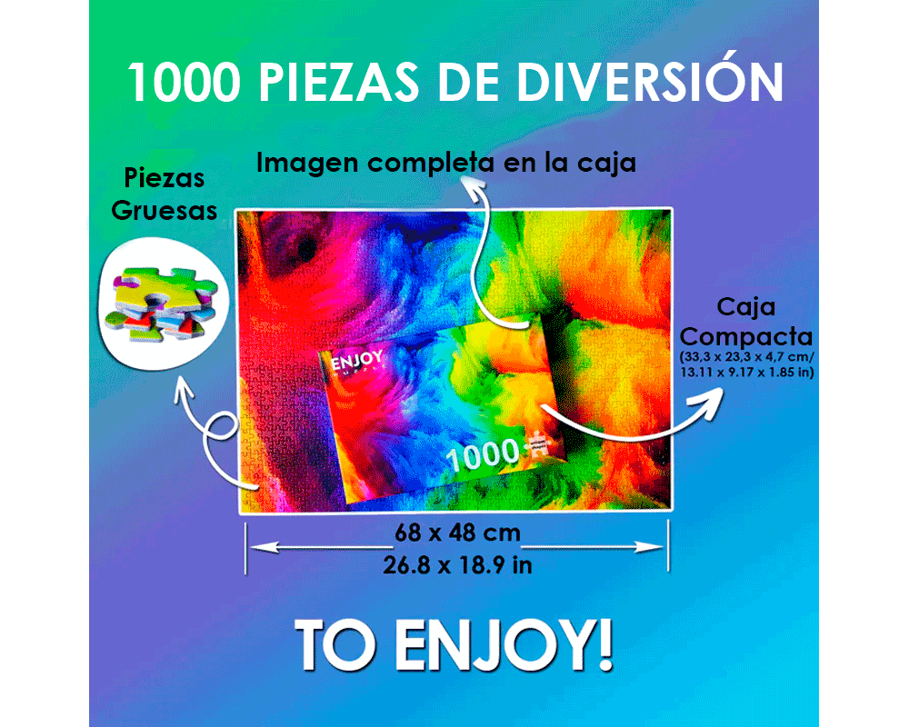 Veleros Arcoíris: 1000 Piezas Enjoy Puzzle