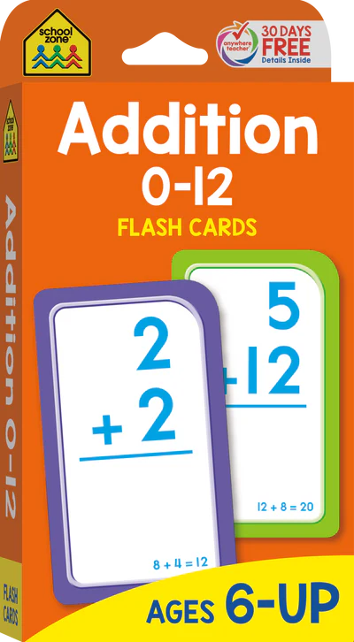 Addition 0-12 Flash Cards