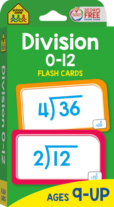 Division 0-12 Flash Cards