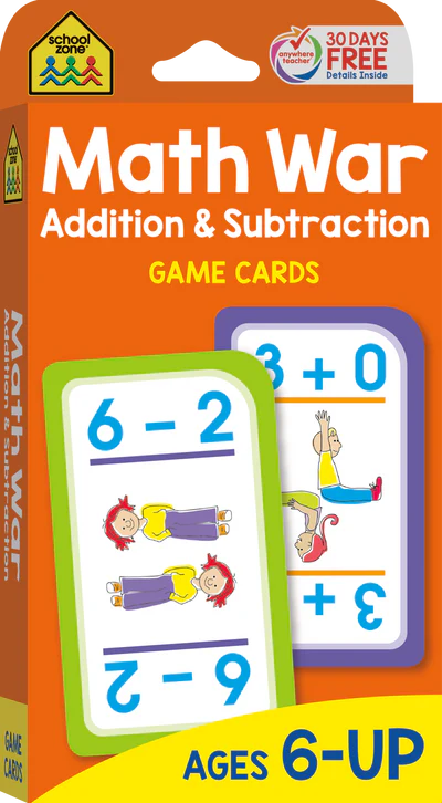 Math War Addition & Subtraction Game Cards