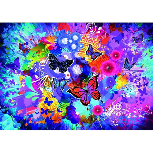 Colorful Flowers and Butterflies