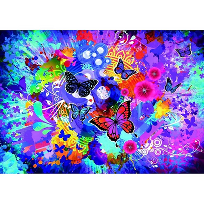 Colorful Flowers and Butterflies