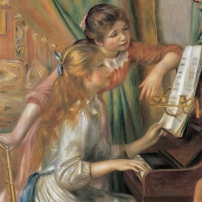 Two Young Girls at the Piano