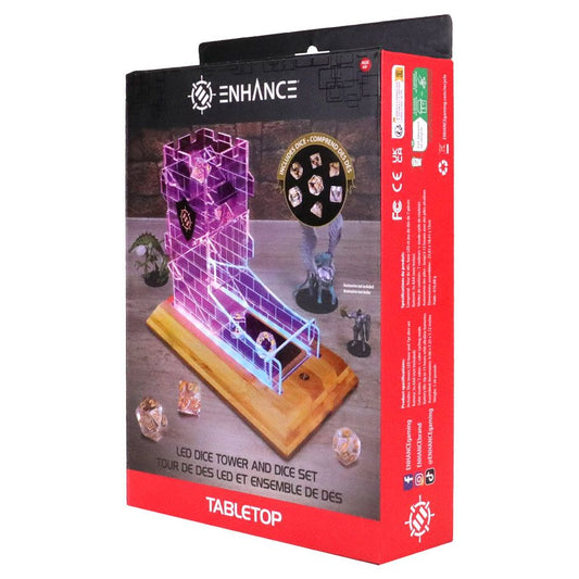 Enhance: Tabletop LED Dice Tower & 7-set Clear